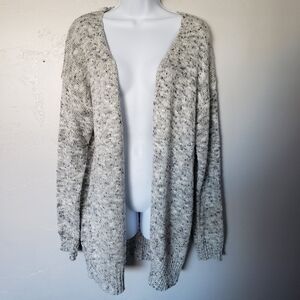 Love by Design Women's Large Long Sleeve Sweater Cardigan Heather Grey Lace Up